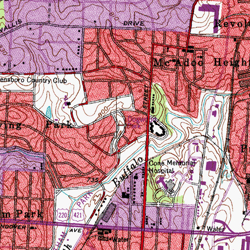 Topographic Map of Dogwood Park, NC