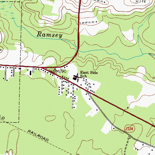 Topographic Map of Jackson-Eastside Elementary School, NC