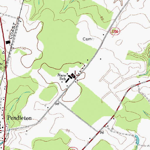 Topographic Map of Willis-Hare Elementary School, NC