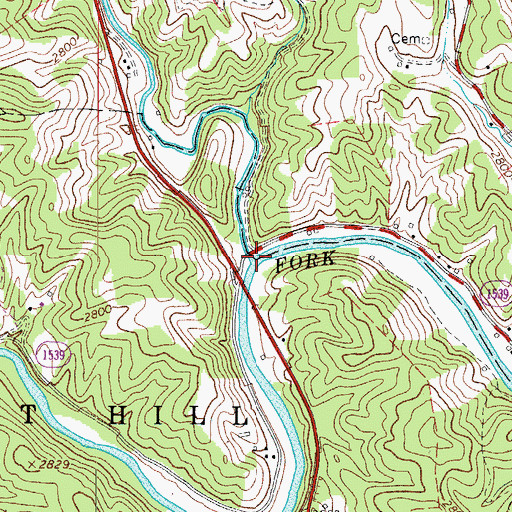 Topographic Map of Helton Creek, NC