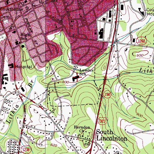 Topographic Map of S Ray Lowder Elementary School, NC