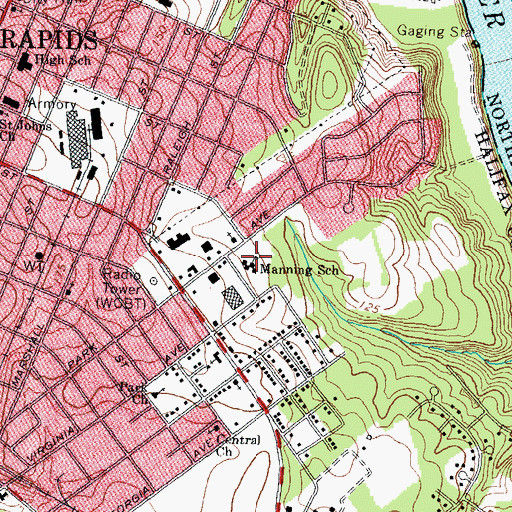 Topographic Map of W L Manning Elementary School, NC