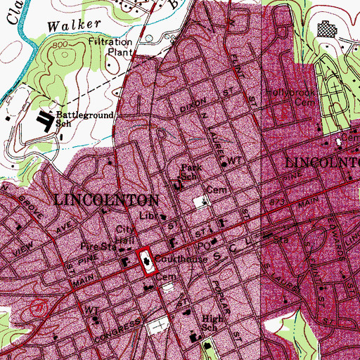 Topographic Map of Park Elementary School, NC