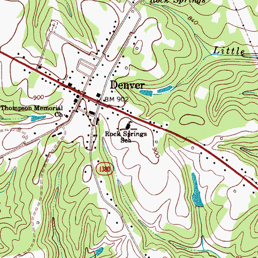 Topographic Map of Rock Springs Elementary School, NC