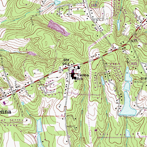 Topographic Map of Vienna Elementary School, NC
