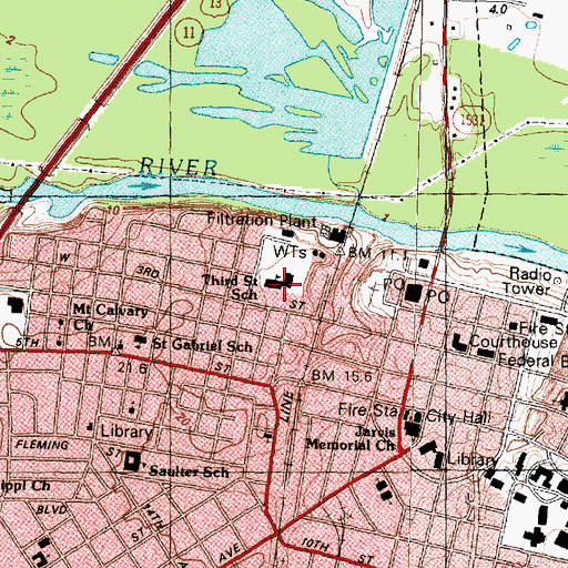 Topographic Map of Third Street Elementary School, NC