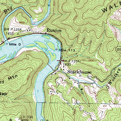 Topographic Map of Stackhouse, NC