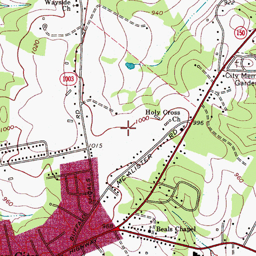 Topographic Map of Carolinas Medical Center - Lincoln, NC