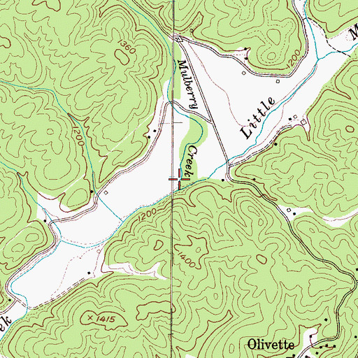 Topographic Map of Little Mulberry Creek, NC