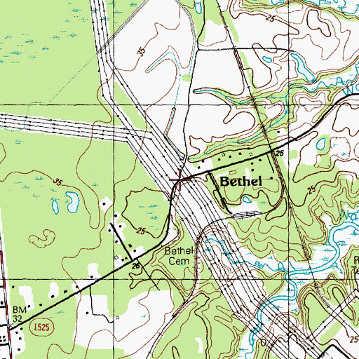 Topographic Map of Bethel, NC