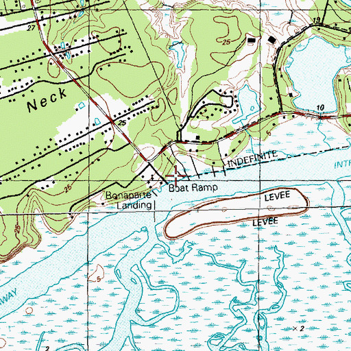 Topographic Map of Bonaparte Landing, NC