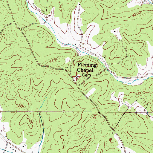 Topographic Map of Fleming Chapel, NC