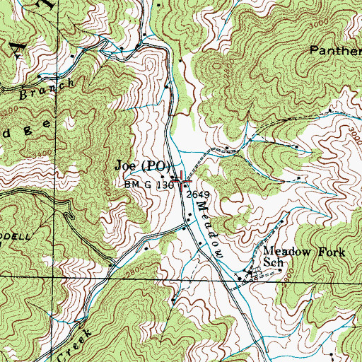 Topographic Map of Joe Post Office, NC