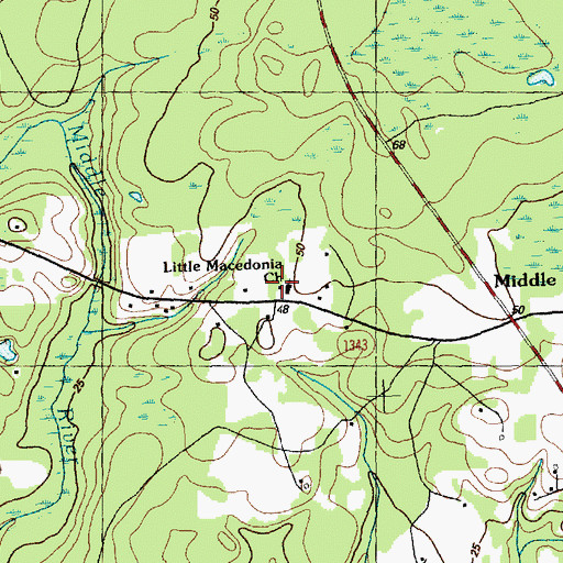 Topographic Map of Little Macedonia Church, NC