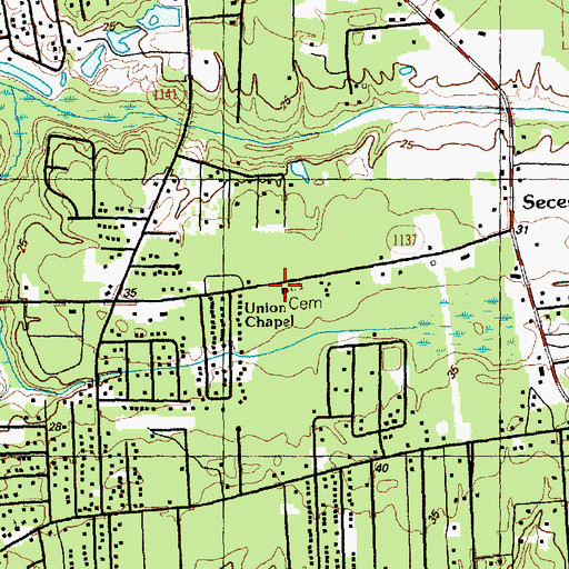 Topographic Map of Union Chapel, NC
