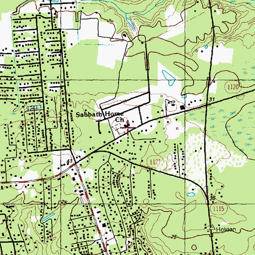 Topographic Map of Sabbath Home Church, NC