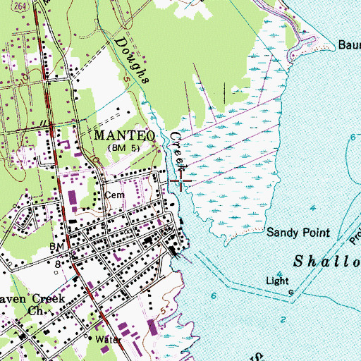 Topographic Map of Ananias Dare Street Bridge, NC