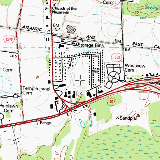 Topographic Map of County Acres, NC