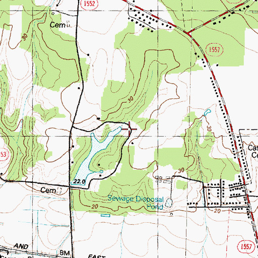 Topographic Map of Hillcrest Farms, NC