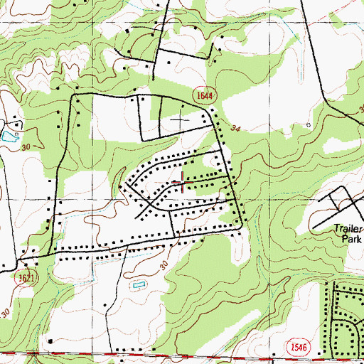 Topographic Map of Castle Oaks, NC
