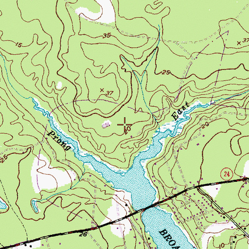 Topographic Map of Rollingwoood Acres, NC