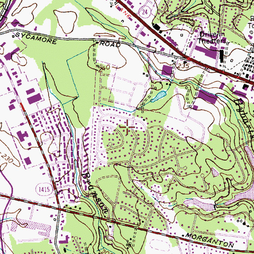 Topographic Map of Howard Acres, NC
