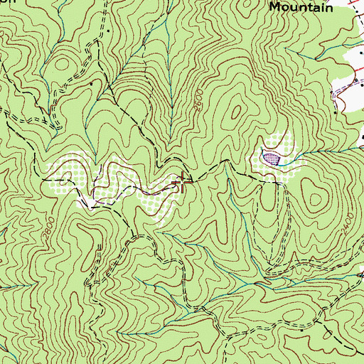 Topographic Map of Bell Mountain, NC