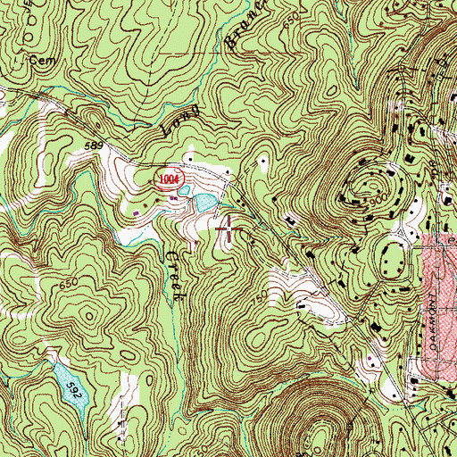 Topographic Map of Cedar Creek, NC