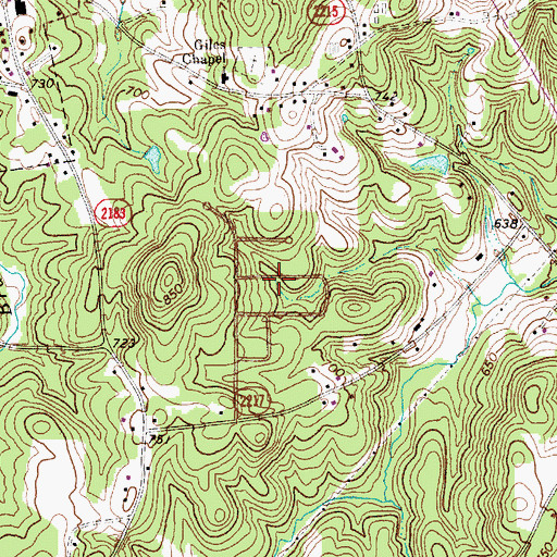 Topographic Map of Country Place, NC