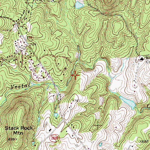 Topographic Map of Laurel Wood Hills, NC
