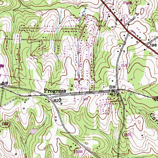 Topographic Map of Roxana, NC