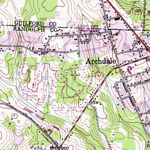 Topographic Map of Westwood, NC