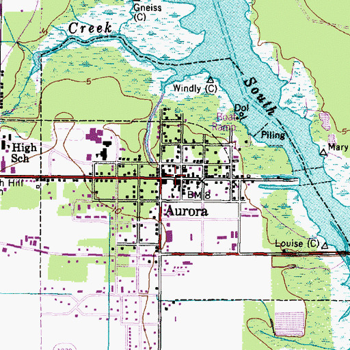 Topographic Map of Aurora Fossil Museum, NC
