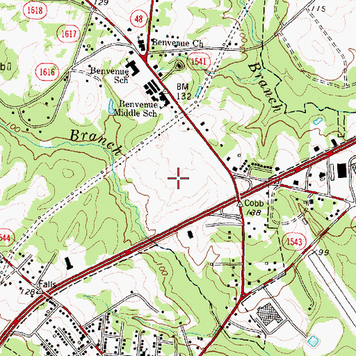Topographic Map of Golden East Crossing Shopping Center, NC