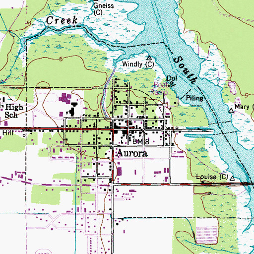 Topographic Map of Aurora Fossil Museum, NC