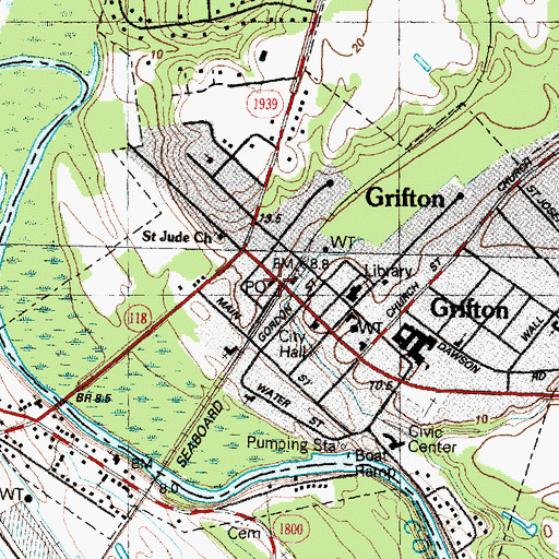 Topographic Map of Grifton Post Office, NC