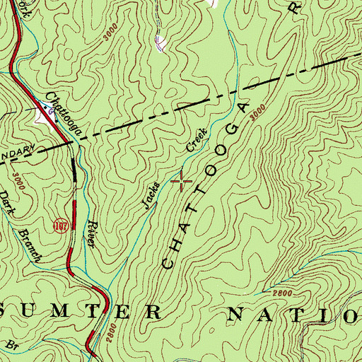 Topographic Map of Foothills Trail, SC