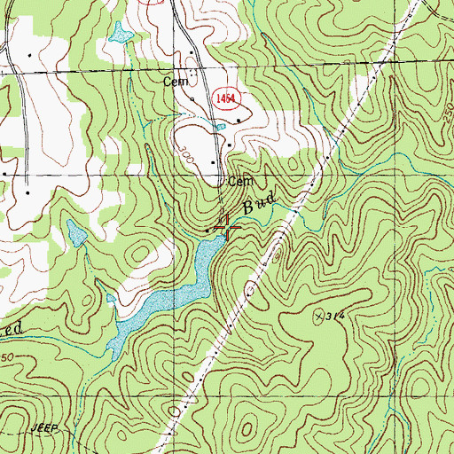 Topographic Map of Woods Mill (historical), NC