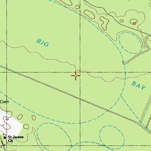 Topographic Map of Big Bay, NC