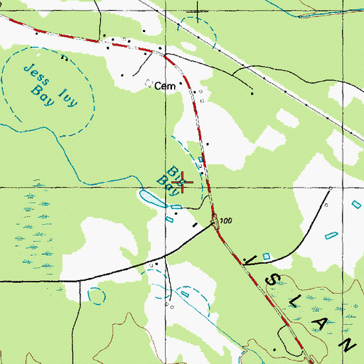 Topographic Map of Big Bay, NC
