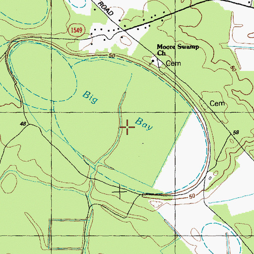 Topographic Map of Big Bay, NC