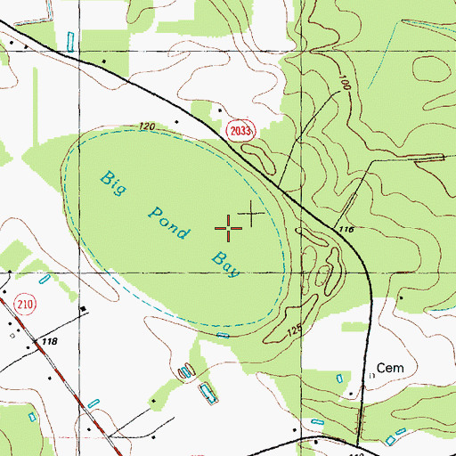 Topographic Map of Big Pond Swamp, NC