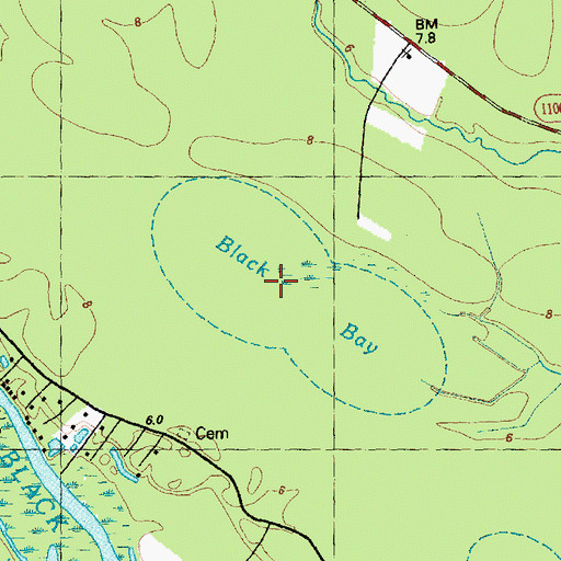 Topographic Map of Black Bay, NC