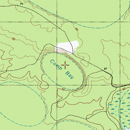 Topographic Map of Camp Bay, NC