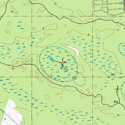 Topographic Map of Flat Bay, NC