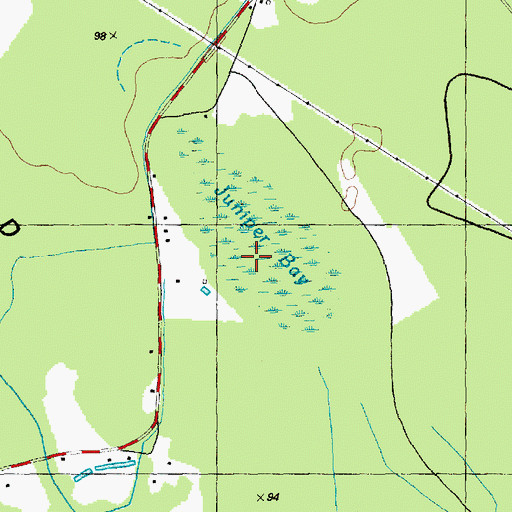 Topographic Map of Juniper Bay, NC