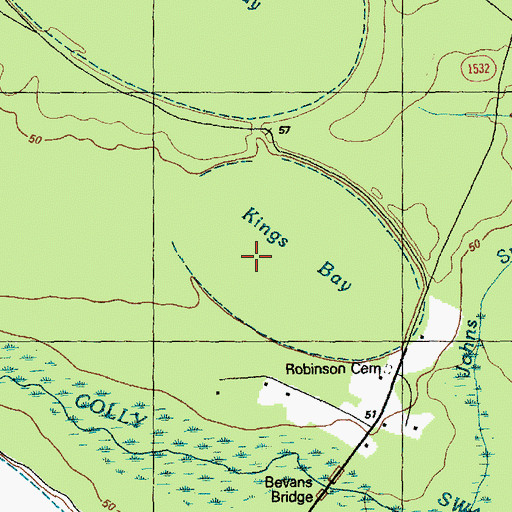 Topographic Map of Kings Bay, NC