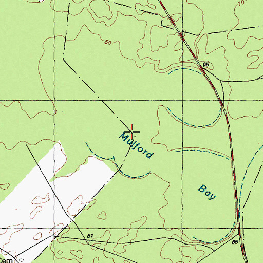 Topographic Map of Mulford Bay, NC