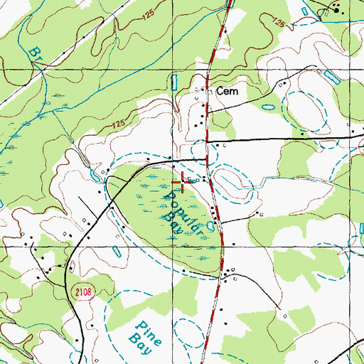 Topographic Map of Popular Bay, NC