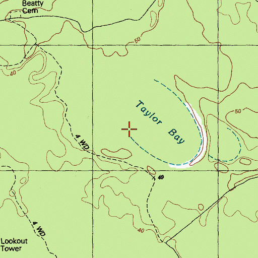 Topographic Map of Taylor Bay, NC